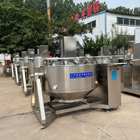 Commerciële 100L gejackete ketel met roerder voor de verwerking van chilisaus en tomatenpuree, gasverwarmingsmachine