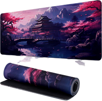 Tapis de souris de jeu personnalisable avec motifs de cerisiers en fleurs, base en caoutchouc lisse et imperméable, antidérapant, multi-tailles