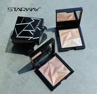 Label pribadi kosmetik rias bedak Highlighter bercahaya tunggal dan bedak bersinar