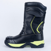 Bottes de sauvetage pour pompiers résistantes au feu EN 15090, en cuir antidérapant, chaussures de sécurité ignifuges, bottes pour hommes