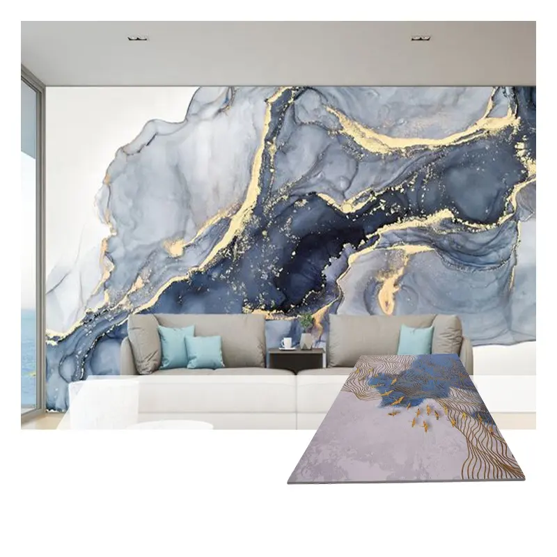 Tablero de panel de pared de PVC UV de hoja de mármol de alto brillo ignífugo ecológico para decoración interior