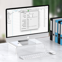 Support d'écran en acrylique transparent, support pour ordinateur portable, support pour ordinateur et ordinateur portable pour bureau et maison, transparent