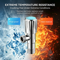 Robinet d'arrêt double usage en acier inoxydable moderne, épaissi, triangulaire, pour toilettes et chauffe-eau, eau froide et chaude, pour hôtel