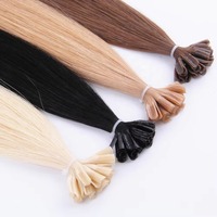 Extensions de cheveux humains Remy à pointe de kératine en forme d'escargot, pré-collées en U, double épaisseur, pointe plate, cheveux humains véritables, qualité salon, vierges, 100g