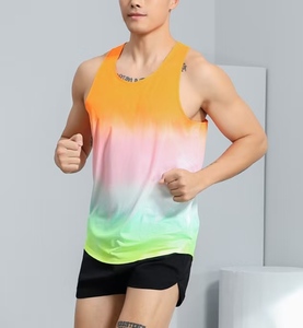 Débardeurs de sport respirants en maille polyester et élasthanne pour hommes, <span class=keywords><strong>sans</strong></span> manches, pour la course, la gym et l'entraînement de marathon – Vente en gros - Product Image 6