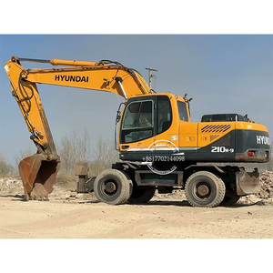 Excavatrice sur pneus Hyundai210w-9T de 21 tonnes, machine de construction Hyundai d'occasion, excavatrice Hyundai 210W d'occasion - Product Image 1
