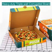 Boîtes à pizza en carton ondulé imperméables imprimées sur mesure, emballage alimentaire à emporter avec impression offset, logo de marque de restaurant, vente en gros
