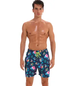 LOGO Custom Summer Board Shorts Polyester/spandex Beachwear Men Training Swim Trunks LOGO