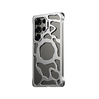 Étui magnétique en alliage d'aluminium sans bords creux pour Samsung S25 S24 S26 Ultra avec support d'objectif, dissipation thermique en métal, coque antichoc