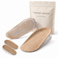 Semelles rehausseuses de talon, coussinets en gel de silicone souple pour baskets, bottes et confort de marche quotidien