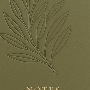 Olive Green Notebook Gift Set Debossed <b>Leaf</b> Design Minimalist PU Leather Journal and Beige Pen in Gift Box - Product Image 6