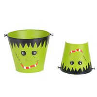 Pots de fleurs ronds en métal, 12 pièces, décoration thème Halloween, adultes, en vrac, jardinière suspendue, pour jardin