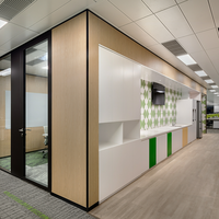 Single Layer Minimalist Design Workspace Divider Soundproof Transparent Wall Office Workstation Half Glass Partitions