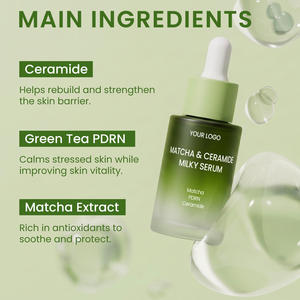 Crema Viso Lattiginosa con Acido Ialuronico, Vitamina C e Tè Verde Matcha, 30ml, Vegana, Cruelty Free, OEM ODM Etichetta Privata, Certificata GMPC ISO 22716 SEDEX HALAL - Product Image 2