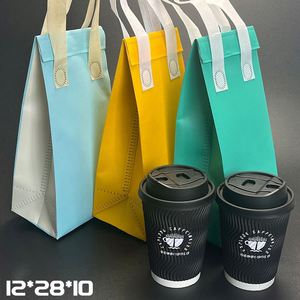 Sac isotherme jetable grand format en non-tissé avec feuille d'aluminium, écologique, pour boissons, café, repas, pique-nique, courses - Product Image 4