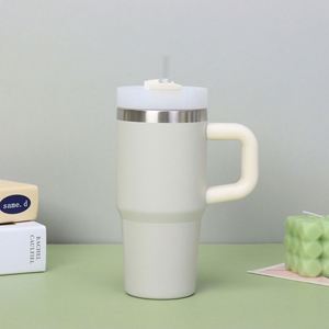 แก้วน้ำสแตนเลสสุญญากาศขนาด 30, 40, 50 ออนซ์ พร้อมหูจับและหลอดดูด สำหรับเบียร์ ชา  รับสกรีนโลโก้ ขายส่ง - Product Image 4