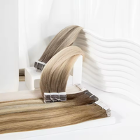 Extensions de cheveux invisibles à bandes adhésives, 100% cheveux humains alignés sur les cuticules, extensions à bandes adhésives en gros pour salon de beauté