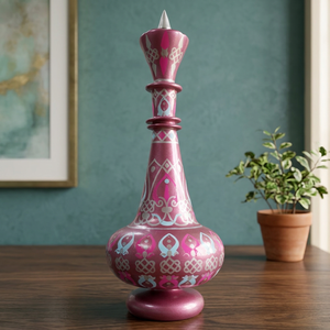 Zahereen LJ144 I Dream of Jennie Genie - Botella de cristal egipcio soplado morado con tapón de morera para regalo y manualidades - Product Image 2