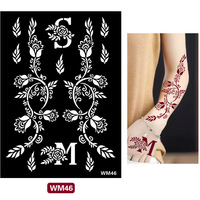 Nouveau pochoir de tatouage temporaire en PVC réutilisable personnalisé pour mariée, motif floral à l'aérographe, pour fête