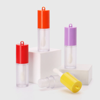 Tube de gloss à lèvres PETG personnalisé avec logo, série Chain, vide avec applicateur et capuchon à vis, couleur et taille personnalisables, outils de maquillage
