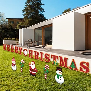 Letreros Decorativos de Navidad para Jardín, Letrero Navideño para Césped con Estacas, Decoraciones Navideñas para Exteriores, Letrero Navideño para Jardín - Product Image 6