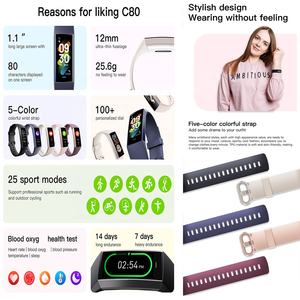 Meilleur bracelet intelligent C80 avec écran Amoled Montre intelligente C80 Montre intelligente Reloj Inteligente Fashion New sport fitness wrist band - Product Image 3