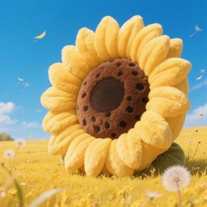 Venta Directa de Fábrica, Almohada de Peluche de Girasol, Almohadas de Peluche Más Vendidas, Almohadas de Peluche Económicas para Niños - Product Image 1