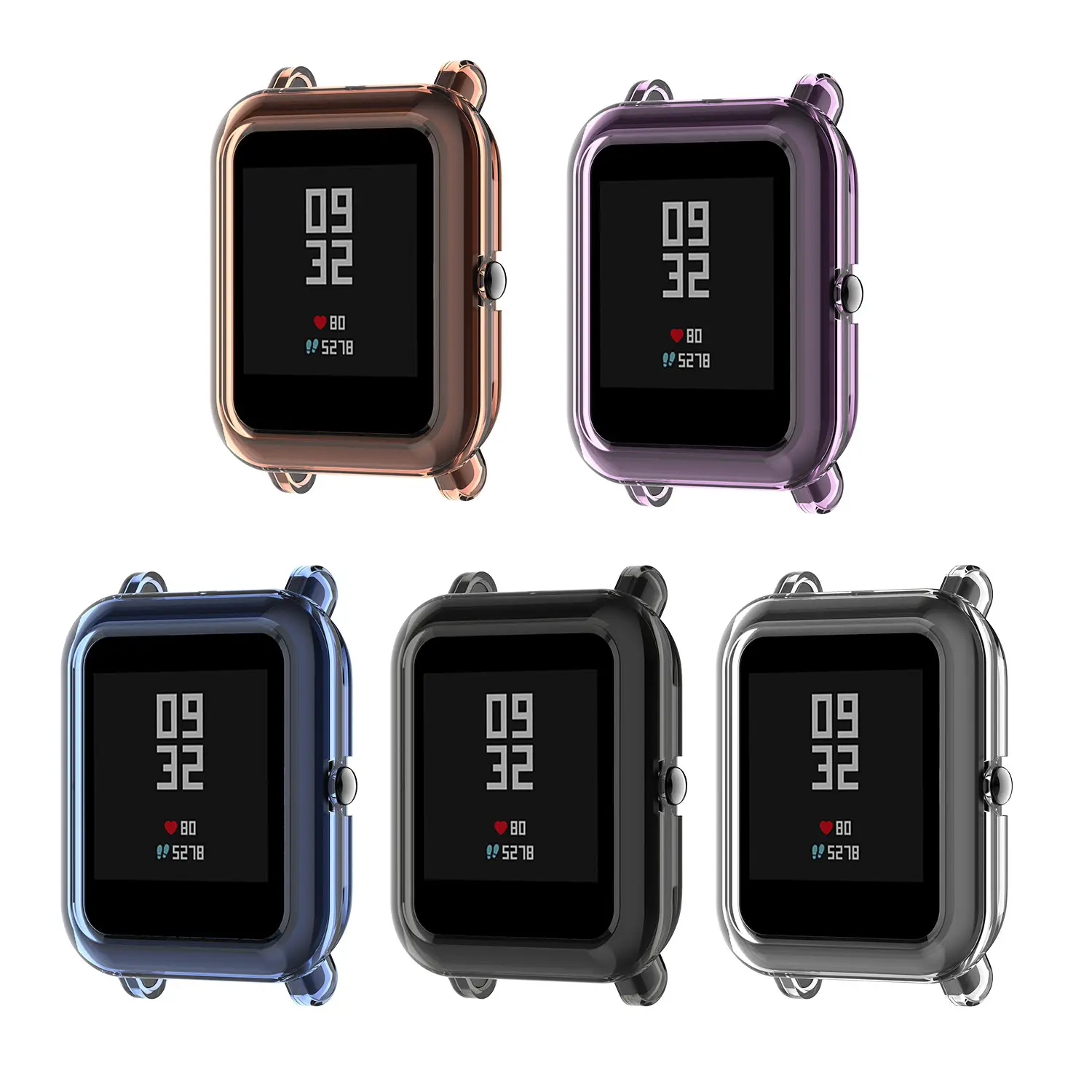 Qiman Translucent TPU Protective Shell Cover For Xiaomi Huami Amazfit Bip TPU Smart Watch Case For Amazfit Bip U /pop/bip 1S