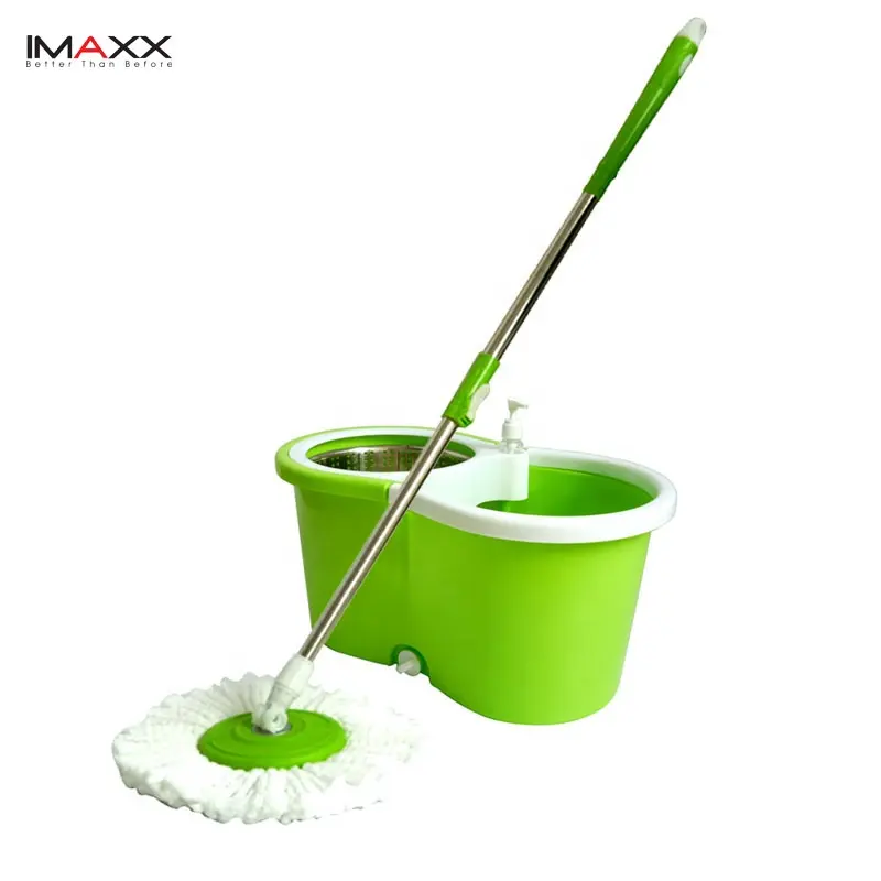 IMAXX คุณภาพสูง 360 Spin Magic Mop ทนทานในครัวเรือนชั้นMop 360 Handleกดผ้าไมโครไฟเบอร์Mop HeadถังRefill Pack