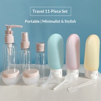 Ensemble de 11 flacons de voyage approuvés par la TSA, étanches, sans BPA, réutilisables pour le shampoing, la lotion, les cosmétiques, le kit de toilette
