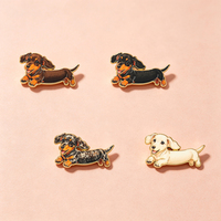 Pin Enamel Dachshund Kustom, Bros Pin Logam Anjing Lucu, Grosir Tersedia