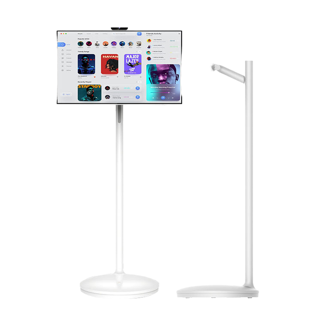 2026 New LED White 32 Inch Full HD Portable Smart TV with Built-in Speaker Android 12 Battery Wheels