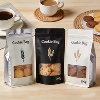 Sacs en plastique personnalisés imprimés en gros, finition mate 250g, résistants à l'humidité avec fenêtre, pour emballage de bonbons et biscuits