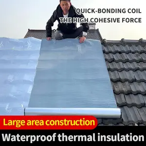 Autocollants de toit de bâtiment matériaux d'étanchéité étanches couche de coussin en aluminium imperméable toiture en rouleau