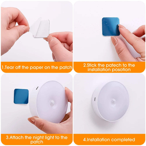 Factory Direct Sales Rechargeable <b>LED</b> Sensor <b>Night</b> <b>Light</b> Mini Round Portable Bedside Lamp Soft Warm White Minimalist Decor <b>Light</b> - Product Image 4