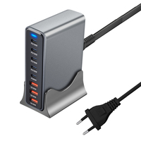 CE ROHS FCC UKCA Nouveauté 635W Station de charge USB C GaN 8 ports USB C PD GAN Chargeur rapide Type C PD3.1 PD3.0 Chargeur pour ordinateur portable