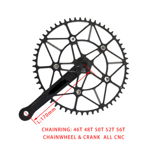 Kettenrad und Kurbel Rennrad Faltrad Fahrrad mit festem Gang Rennrad Single Speed Bike46T/48T/50T/52 T56T - Product Image 4