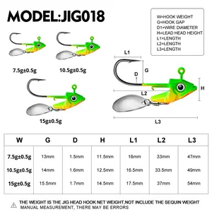 <span class=keywords><strong>FUN</strong></span> <span class=keywords><strong>Hameçon</strong></span> inversé Modèle 538 lesté au plomb, accessoires de pêche souples pour leurres 7g 10g 15g, équipement de pêche en gros - Product Image 3