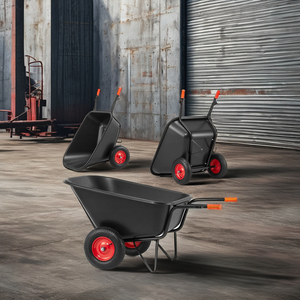 ソリッドスチール<span class=keywords><strong>2</strong></span>輪ホイール手押し車300Lプラスチックボウル付きガーデン & ホースフィード用強力安定工具 - Product Image 2