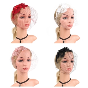 Nouveau bandeau de mariée <span class=keywords><strong>avec</strong></span> voile fil de soie plume Fascinator ornements de cheveux accessoires de <span class=keywords><strong>mariage</strong></span> uniques coiffes coiffure femme - Product Image 6
