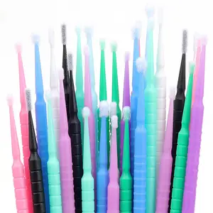 Renkli mikro fırça toptan kirpik uygulayıcısı pamuk temizleme pamuklu çubuk kozmetik 100 adet diş mikro fırça