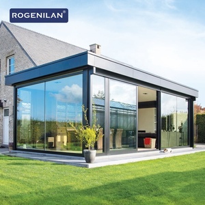 Véranda autoportante de style américain Rogenilan, imperméable, en aluminium à rupture de pont thermique, avec verre préfabriqué, pour 4 saisons - Product Image 2