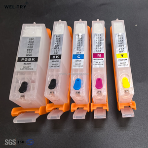 WEL-TRY PGI-150 CLI-151 Cartuccia Ricaricabile Vuota, Chip Permanente a 5 Colori, per <span class=keywords><strong>Stampanti</strong></span> Canon MG6310 MG5510 MG610 IP7210 MG5410 - Product Image 1