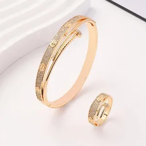 Nieuwe Nail Design Mode Ring Armband Set Persoonlijkheid Diamond Zirkoon Sparkly Ring Sieraden Set