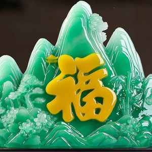 Fortune Character Ornament Resin Feng Shui Desk Decor For Home Office Gift - Product Image 4