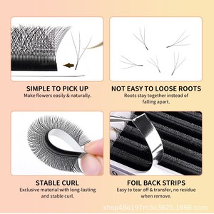 Pestañas Clover YY Injertadas, Ultra Suaves, de Pelo Sintético, Hechas a Mano, con Curvatura Automática para un Efecto 3D, para Salones de Belleza - Product Image 4