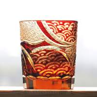 Tasse en verre de whisky de Style japonais populaire nouveau modèle gobelet à boire coloré Edo Kiriko artisanat tasse de Brandy pour l'alcool