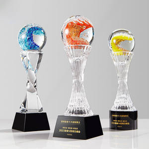 Trofeo <span class=keywords><strong>de</strong></span> Cristal y Vidrio Personalizado con Diseño <span class=keywords><strong>de</strong></span> Onda, con Diseño y Color Gratuitos, Entrega el Mismo Día - Recuerdo Conmemorativo para el Personal - Product Image 2