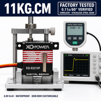 Servomoteur sans noyau Slim 11kg XQ-POWER XQ-S2210F, couple élevé, étanche, boîtier en aluminium CNC, 10mm, pour planeur RC, 8.4V