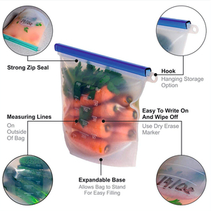 Sacs de conservation alimentaire en silicone réutilisables de qualité alimentaire, étanches, avec fermeture éclair, pour sandwichs et congélation - Product Image 3